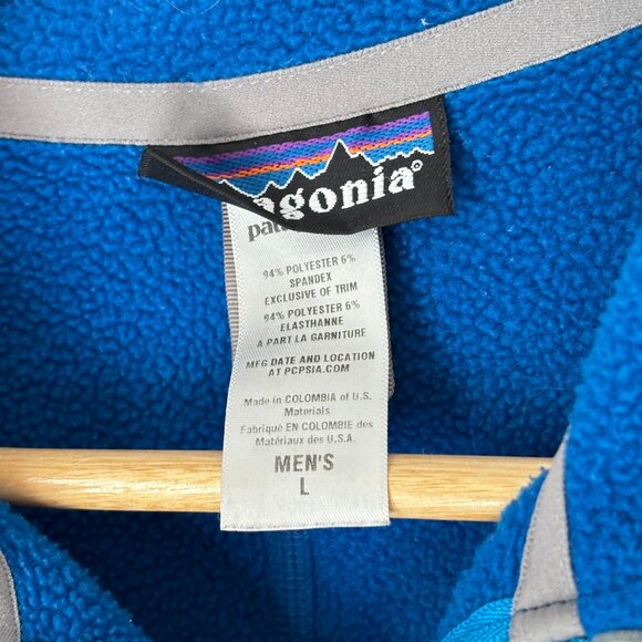 Patagonia Men's Blue Fleece Quarter Zip Pullover Long Sleeve Size Large A112 - Picture 12 of 16